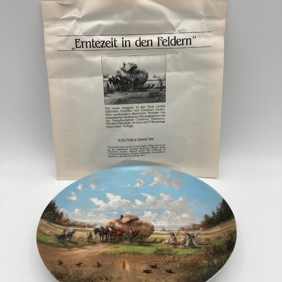 Von Christian Luckel In The Fields At Harvest Time Vintage Collectible Plate - Picture 2 of 6